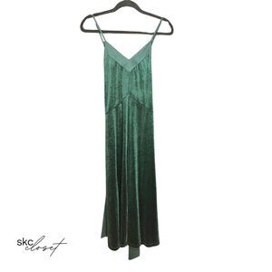 A NEW DAY Women's Green Midi, Velvet Slip Dress, XS (NWT)